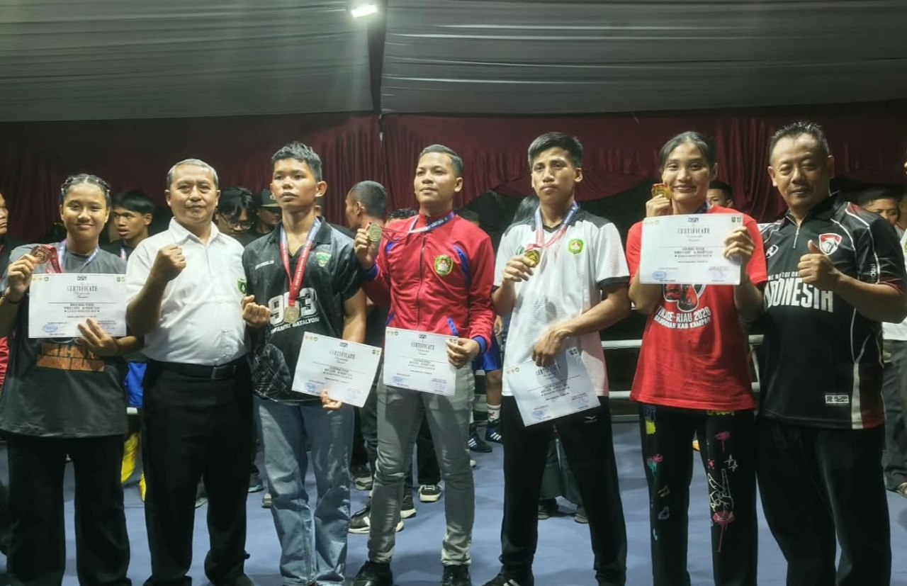 PERTINA Inhil Raih 2 Emas, 2 Perak dan 1 Perunggu di Kejurprov Tinju Amatir Riau